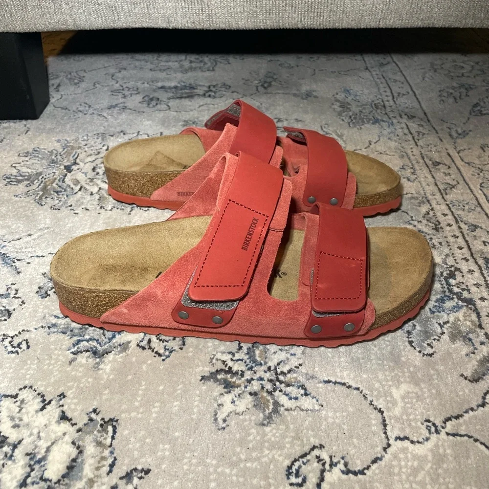 Birkenstock Uji Nubuck-Suede Leather in Sienna Red